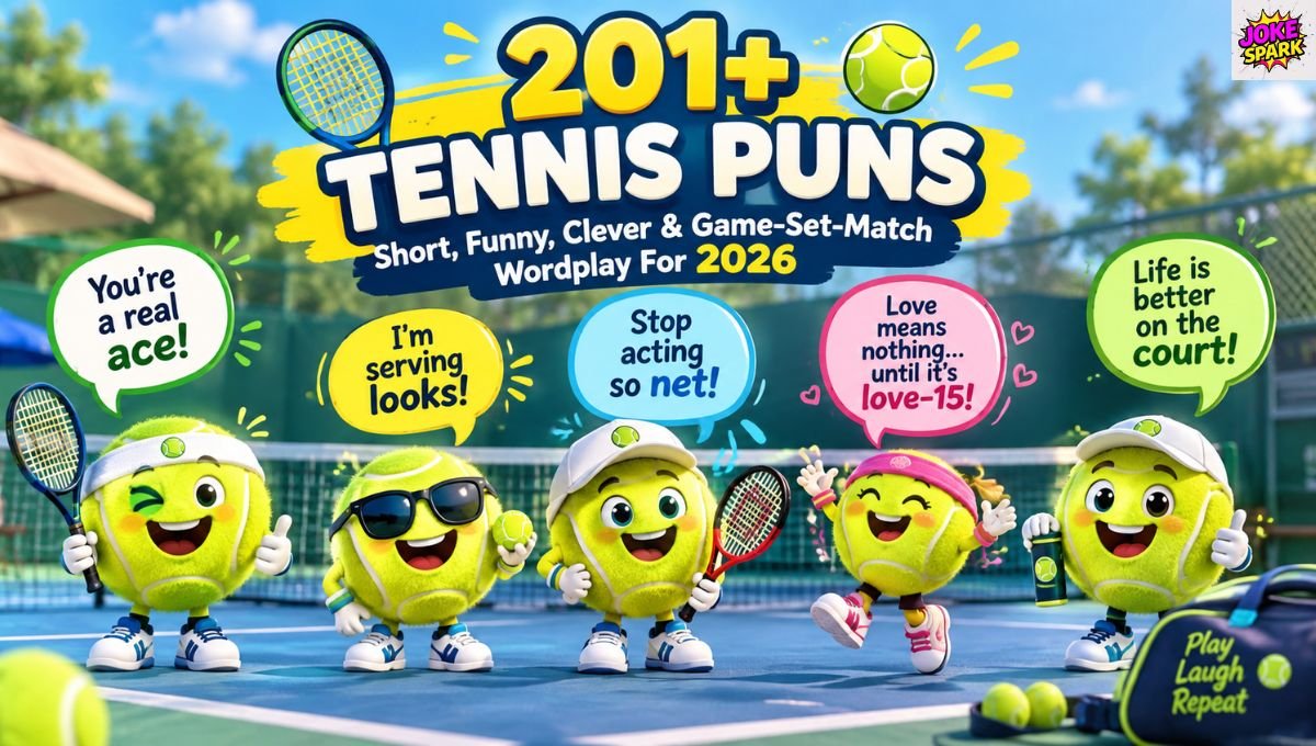 201+ Tennis Puns: Short, Funny, Clever & Game-Set-Match Wordplay For 2026