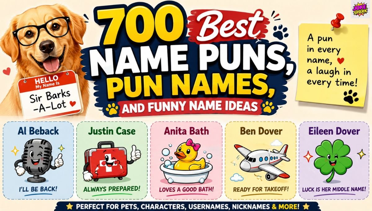 700 Best Name Puns, Pun Names, and Funny Name Ideas