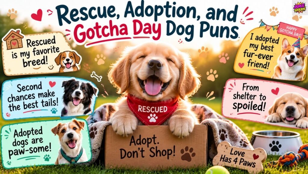 Rescue, Adoption, and Gotcha Day Dog Puns