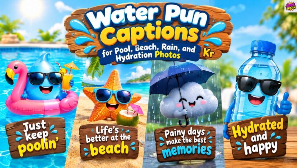 Water Pun Captions for Pool, Beach, Rain, and Hydration Photos
