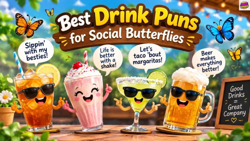Best Drink Puns for Social Butterflies