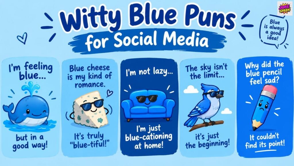 Witty Blue Puns for Social Media