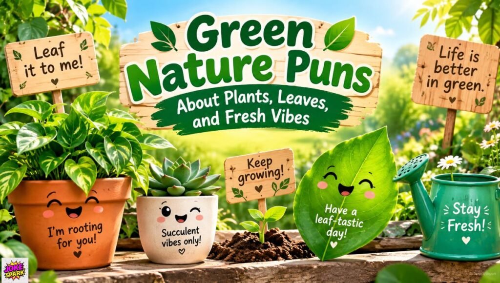 Green Nature Puns About Plants, Leaves, and Fresh Vibes