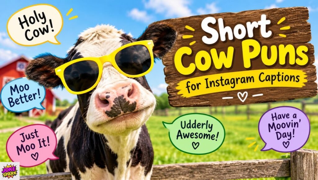 Short Cow Puns for Instagram Captions