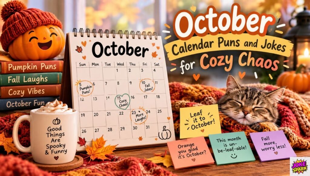 October Calendar Puns and Jokes for Cozy Chaos